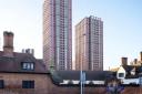 A CGI view of how the towers will look from Ilford station's entrance