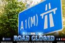 A stretch of the A1 M in Stevenage is has been closed by police