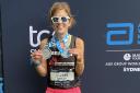 Rebecca Barden of Garden City Runners with her Sydney Marathon medals. Picture: GCR