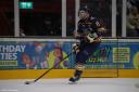 Raiders defenceman Tom Relf on the puck Image: Charlotte Smallwood