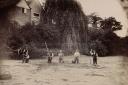 Victorian men cleaning out the moat on the east side of Mawneys- now Linden Street