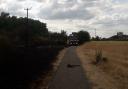 About 60 firefighters fought a grass fire near Clemence Road, Dagenham, on July 14, 2022