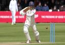 Sir Alastair Cook of Essex hits four runs against Kent on the opening day of the LV Insurance County Championship season