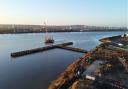 Piling work is almost finished on the new Barking Riverside pier, which when open will have people in central London in 45 minutes