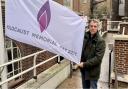 Cllr Darren Rodwell with the Holocaust Memorial Day flag