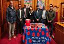 Mayor Cllr Edna Fergus and Cllr Peter Chand with members of the Ahmadiyya Muslim Barking and Dagenham community.