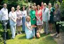 Saint Francis Hospice staff with Havering Mayor Cllr John Mylod before burying the time capsule.