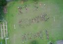 The children at Romford's St Edward’s Church of England Primary School creatively spell out their prediction ahead of Sunday's final.