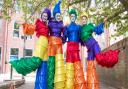 Rainbow stilt walkers Upper Level will be among the entertainment in Barking and Dagenham parks this weekend.