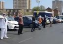 Managers from Morrisons in Becontree Heath dance to YMCA. Staff are planning an hour long dancethon. Picture: Victoria Eve