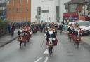 The Dagenham Girl Pipers led the Remembrance Sunday march.