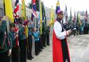 Remembrance Day at the war memorial, Barking Park, The Bishop of Barking Trevor Mwamba.