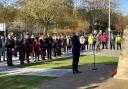 Cllr Dominic Twomey, deputy leader of Barking and Dagenham Council, at the Remembrance Day memorial at Job Drain Memorial in Barking in 2021