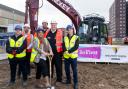 Cllr Saima Ashraf (centre) starts work on the latest phase of the Gascoigne estate regeneration