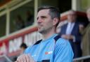 Ben Strevens looks on at Victoria Road in 2019 during his time as Eastleigh manager. He will lead Dagenham & Redbridge for the first time today.