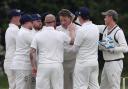 Goresbrook captain Kane Messenger celebrates a wicket. Image: Gavin Ellis/TGS Photo