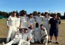 Goresbrook celebrate, back row from left, Kane Messenger (captain), Shane Barwick, Ted Ivory, Shaun Ross, Daryl Forward, Jordan Calverley, Paul Cook (coach), front, Jordan Harris, Danny Gillham Jnr, Billy Chapman, Livash Ramduth, Afzal Hussain.