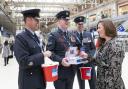 Armed Forces personnel at Waterloo station during the 2022 Poppy Day appeal