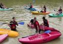 The students tried their hand at kayaking