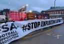 West Ham fans were joined by Liverpool and Everton fans for their protest on September 25