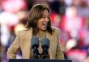 Democratic presidential nominee Vice President Kamala Harris speaks during a campaign rally (AP/Brynn Anderson)