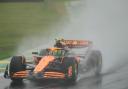 McLaren driver Lando Norris of Britain steers his car during the qualifying session ahead of the Brazilian Formula One Grand Prix at the Interlagos race track, in Sao Paulo, Brazil, Sunday, Nov. 3, 2024. (AP Photo/Andre Penner)