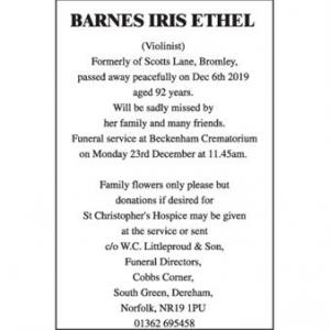 Barnes Iris Ethel