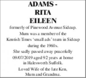 Adams - Rita Eileen