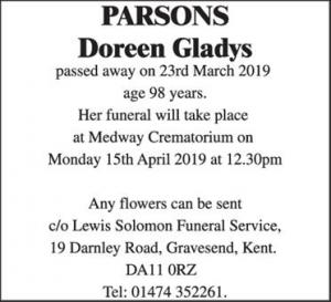 Parsons Doreen Gladys