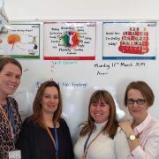 L-R Holly Pottle (deputy headteacher) with Clare Jolly, Julia Kemp and Katie Parks from Thrive.