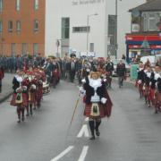 The Dagenham Girl Pipers led the Remembrance Sunday march.