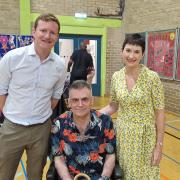 Organiser Michael Lloyd (centre) with Seb Dance, deputy mayor of London for transport (l), and Caroline Pidgeon, deputy chair of the Greater London Authority transport committee (r)