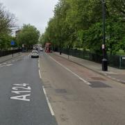 The A124 is closed at this junction with Burges Road, according to TfL