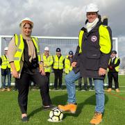 Cllr Ashraf ready to kick off at new sports centre with Teddy Sheringham