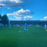 The view from the away section at Meadow Park as Dagenham & Redbridge take on Boreham Wood