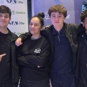 Students Sam Hills (left), Joelle David, Rafferty Eastwood and Kyle Hazel at the film fest