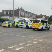 Police at Whalebone Lane South, Dagenham