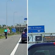 TikTok of Deliveroo cyclist on M25