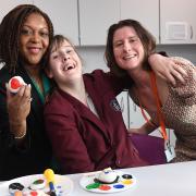 Rock art is fun for one pupil at Riverside Bridge School