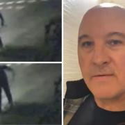 Colin Aylward (right) called police after his CCTV captured a man appearing to whip and throttle a suspected XL Bully. More than a month later, he says officers still haven't contacted him back