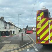 A fire brigade cordon is in place in Reede Road