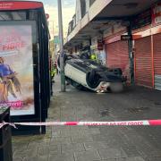 A crash at Wood Lane at Martins Corner, Dagenham