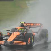 McLaren driver Lando Norris of Britain steers his car during the qualifying session ahead of the Brazilian Formula One Grand Prix at the Interlagos race track, in Sao Paulo, Brazil, Sunday, Nov. 3, 2024. (AP Photo/Andre Penner)