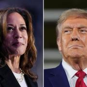 Democratic presidential nominee Vice President Kamala Harris, left, and Republican presidential nominee former president Donald Trump (AP)