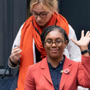 Newly elected leader of the Conservative Party, Kemi Badenoch, waves as she leaves party headquarters in Matthew Parker St, central London. Picture date: Monday November 4, 2024.