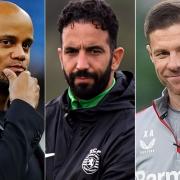 Bayern Munich boss Vincent Kompany, Sporting Lisbon manager Ruben Amorim and Bayer Leverkusen coach Xabi Alonso, left to right, are preparing for big nights in the Champions League (Mike Egerton/ Zed Jameson/ Niall Carson/PA)