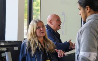 Ryanair's Nadine Houghton and Mike Bryan meet students at Barking and Dagenham College