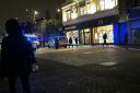 A police cordon was in place outside the McDonald's in East Street last night