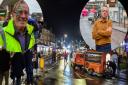 Hunstanton Christmas lights and (inset, right) Mike Ruston and Kevan Fleming