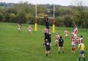 Mitch Sinfield wins lineout ball for Dagenham